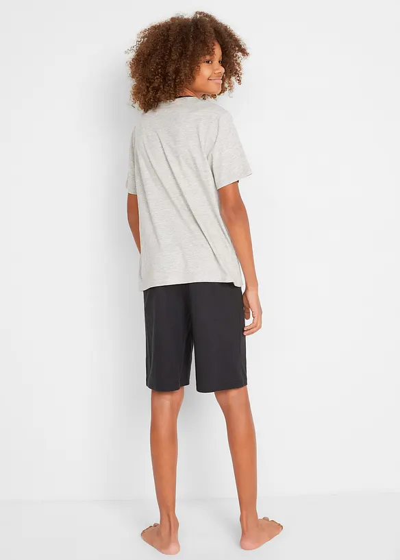 Shorty mit weicher Baumwolle (4-tlg. Set) in blau von hinten (Totalaufnahme) - bonprix