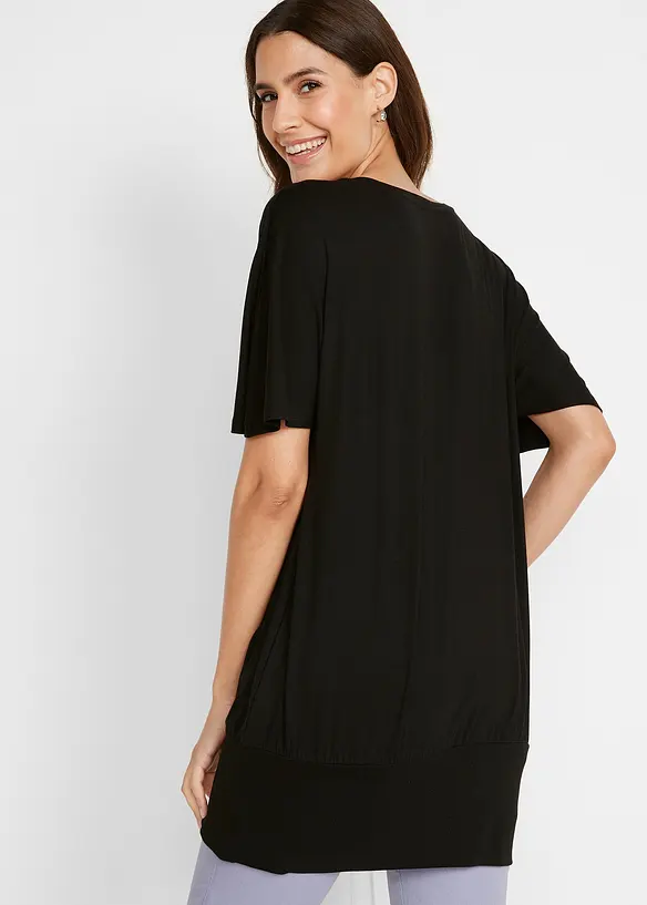 Shirt mit U-Boot Ausschnitt, Halbarm in schwarz von hinten (im Anschnitt) - bonprix Shirt mit U-Boot Ausschnitt, Halbarm in schwarz von hinten (im Anschnitt) - bonprix