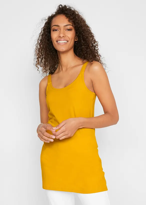 Longtop mit reiner Bio-Baumwolle (2er Pack) in gelb von vorne (im Anschnitt) - bonprix Longtop mit reiner Bio-Baumwolle (2er Pack) in gelb von vorne (im Anschnitt) - bonprix