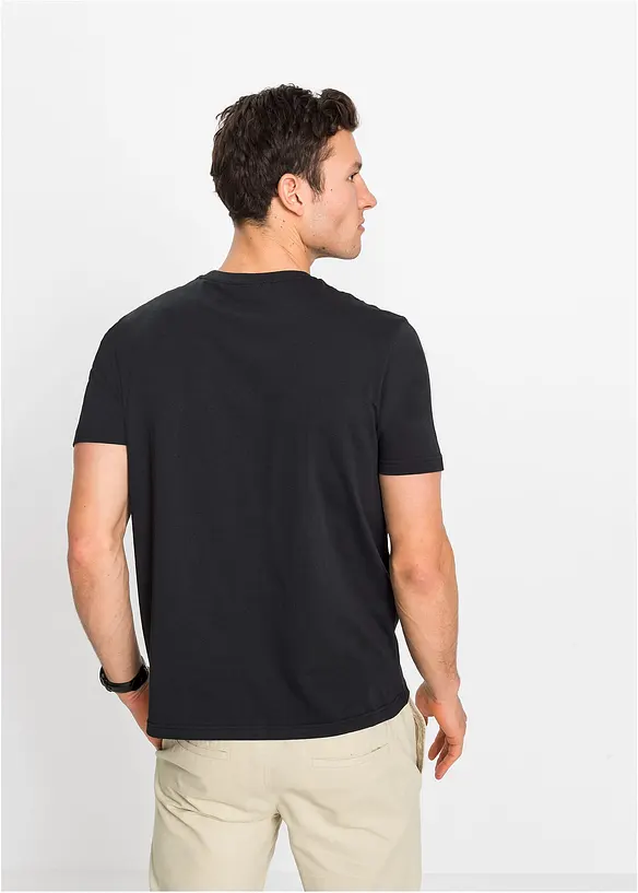 T-Shirt aus reiner Bio-Baumwolle (2er Pack) in schwarz von hinten (im Anschnitt) - bonprix