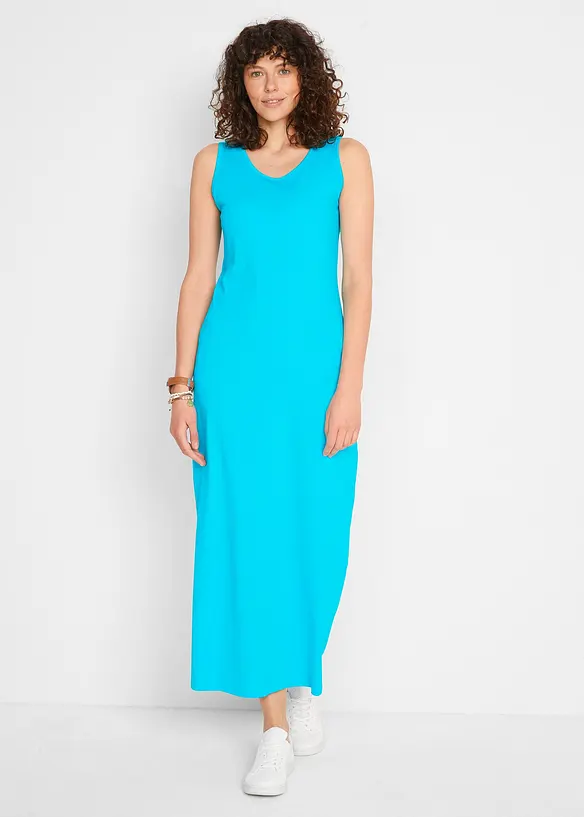 Maxikleid aus reiner Baumwolle (2er Pack) in blau von vorne (Totalaufnahme) - bonprix Maxikleid aus reiner Baumwolle (2er Pack) in blau von vorne (Totalaufnahme) - bonprix