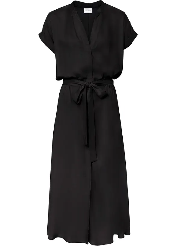 Hemdblusenkleid in schwarz von vorne - bonprix