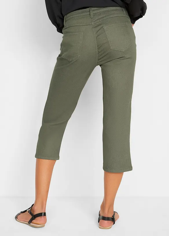 3/4 Jeans mit Bequembund aus Baumwoll-Mix in grün von hinten - bonprix 3/4 Jeans mit Bequembund aus Baumwoll-Mix in grün von hinten - bonprix