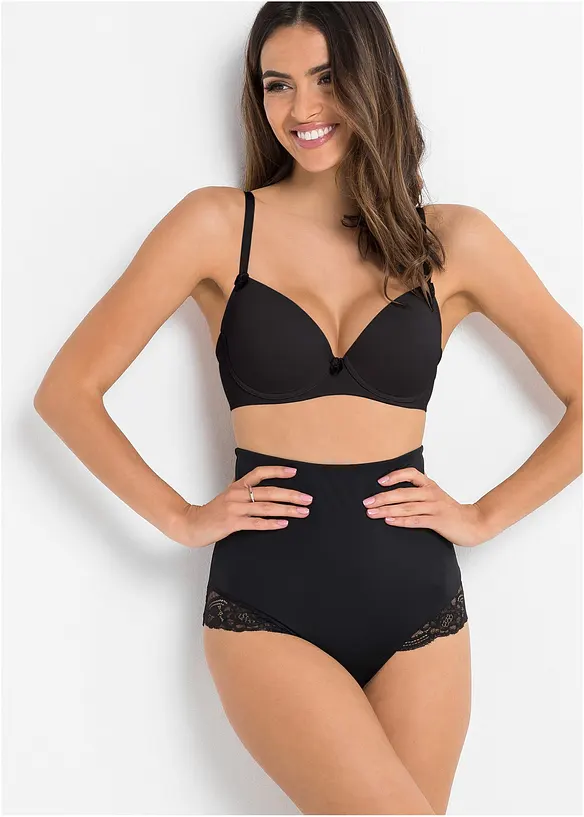 Light Shape Panty (2er Pack) in schwarz im Look von vorne (Totalaufnahme) - bonprix