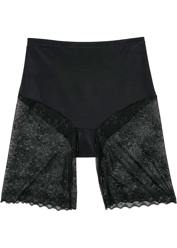 Medium Shape-Radlerhose mit Spitze in schwarz von vorne - bonprix Medium Shape-Radlerhose mit Spitze in schwarz von vorne - bonprix