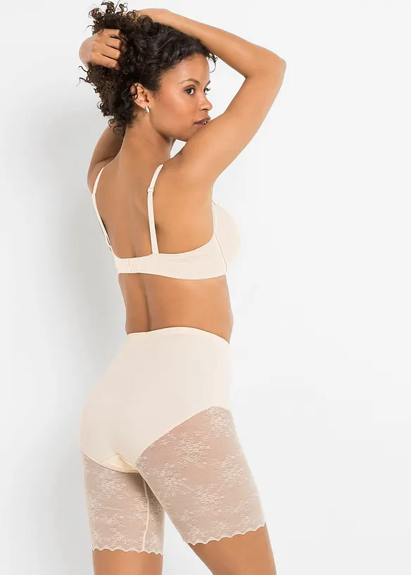 Medium Shape-Radlerhose mit Spitze in beige von hinten (Totalaufnahme) - bonprix Medium Shape-Radlerhose mit Spitze in beige von hinten (Totalaufnahme) - bonprix