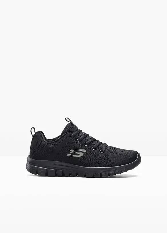 Skechers Komfort-Sneaker mit Memory Foam in schwarz von vorne - Skechers Skechers Komfort-Sneaker mit Memory Foam in schwarz von vorne - Skechers