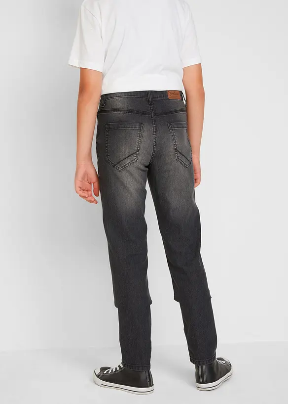 Jungen Jeans mit cooler Waschung, Slim Fit in grau von hinten - bonprix