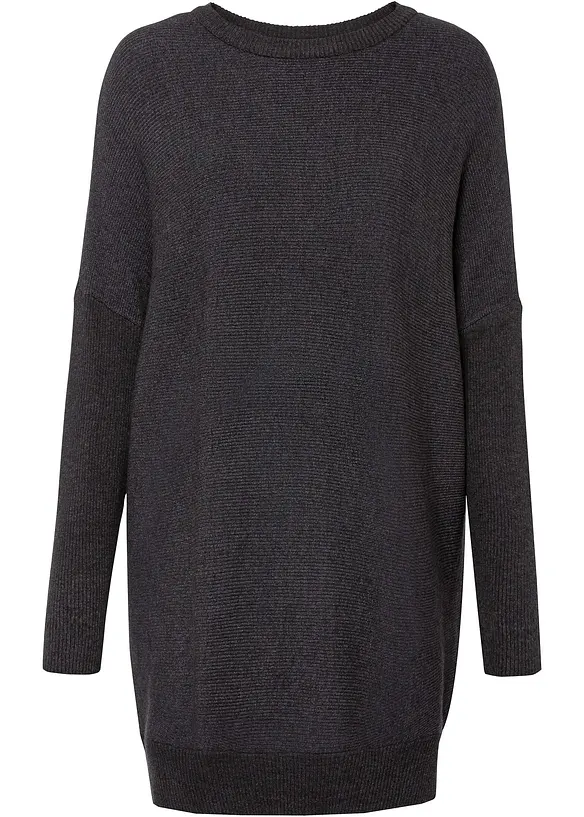 Long-Pullover in grau von vorne - bonprix