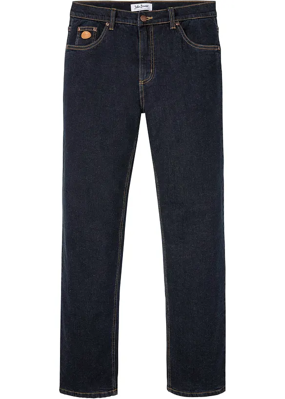 Thermo Classic-Fit-Jeans mit wärmendem Fleecefutter in blau von vorne - bonprix