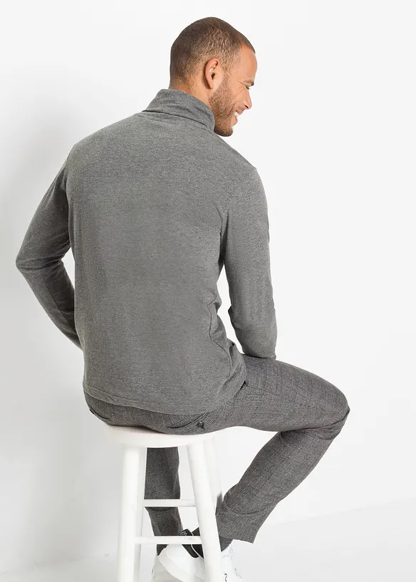 Langarmshirt mit Rollkragen (2er Pack) in blau von hinten (im Anschnitt) - bonprix