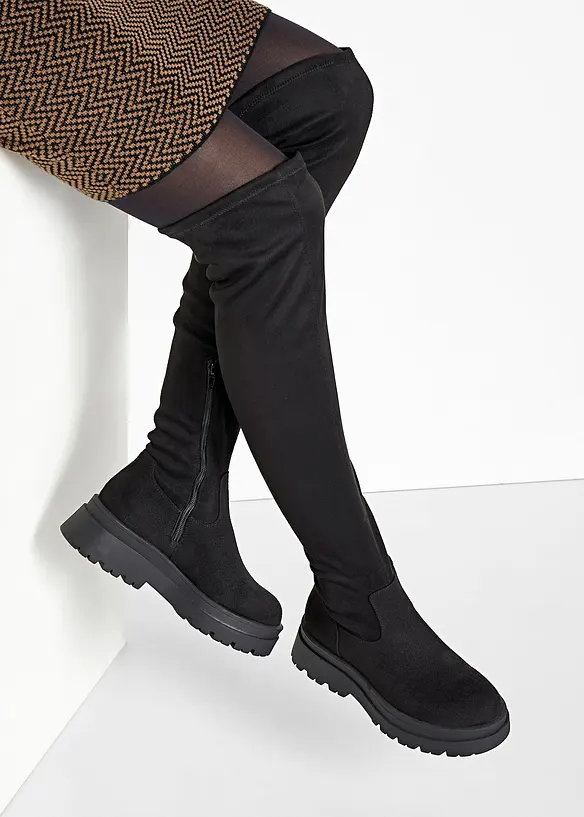 Overknee Stiefel in schwarz - bonprix