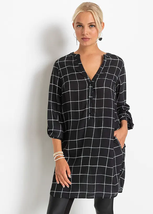Longbluse in schwarz von vorne (im Anschnitt) - bonprix Longbluse in schwarz von vorne (im Anschnitt) - bonprix