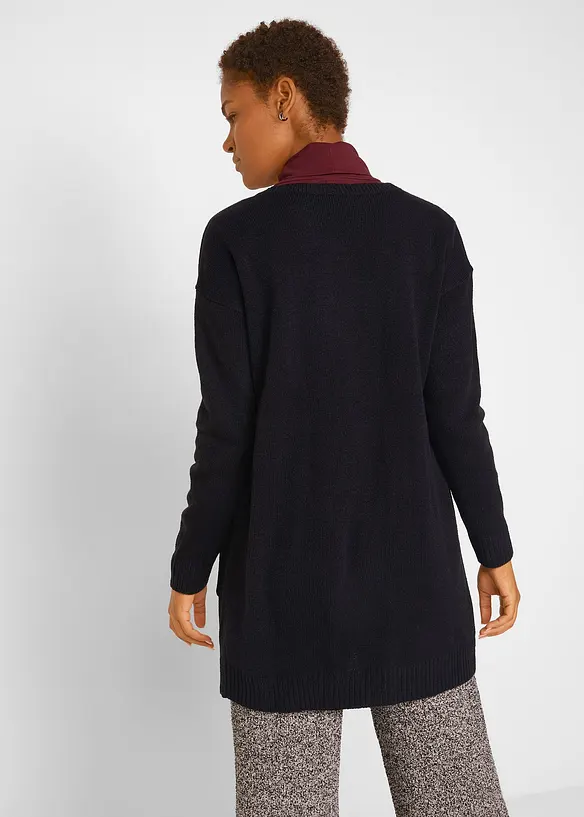 Longstrickjacke in schwarz von hinten (im Anschnitt) - bonprix Longstrickjacke in schwarz von hinten (im Anschnitt) - bonprix