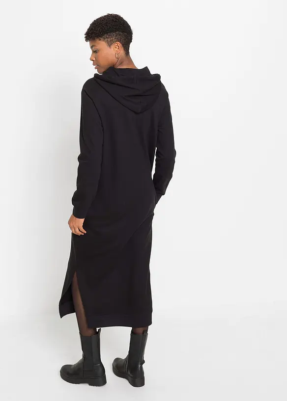 Sweatkleid mit Kapuze in schwarz von hinten (Totalaufnahme) - bonprix Sweatkleid mit Kapuze in schwarz von hinten (Totalaufnahme) - bonprix