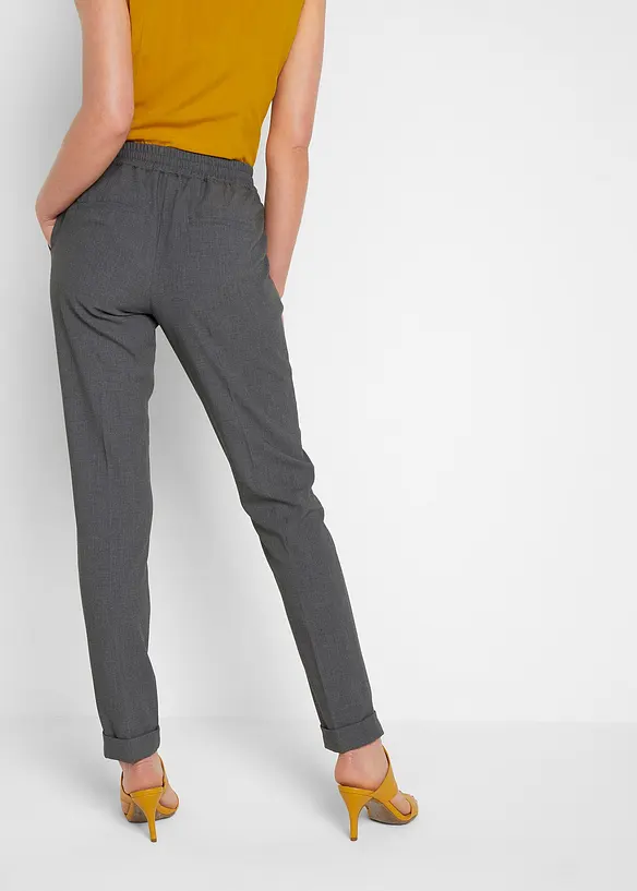 Bundfaltenhose in Schlupfform in grau von hinten - bonprix Bundfaltenhose in Schlupfform in grau von hinten - bonprix