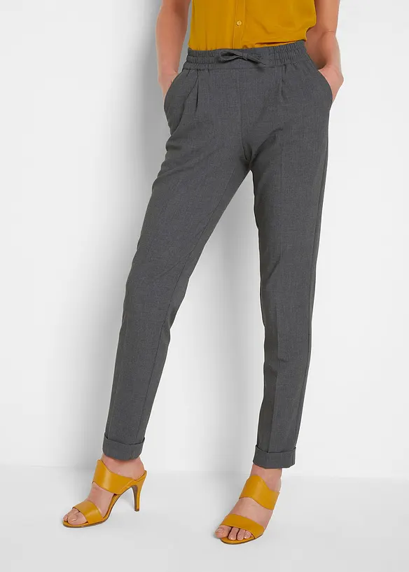 Bundfaltenhose in Schlupfform in grau von vorne - bonprix Bundfaltenhose in Schlupfform in grau von vorne - bonprix