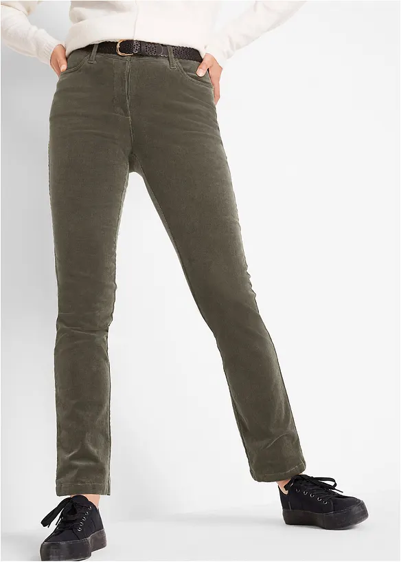 Cordhose aus Baumwoll-Mix in grün von vorne - bonprix Cordhose aus Baumwoll-Mix in grün von vorne - bonprix