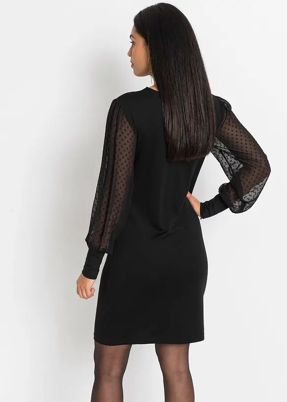 Jerseykleid aus Viskose-Mix in schwarz von hinten (Totalaufnahme) - bonprix Jerseykleid aus Viskose-Mix in schwarz von hinten (Totalaufnahme) - bonprix
