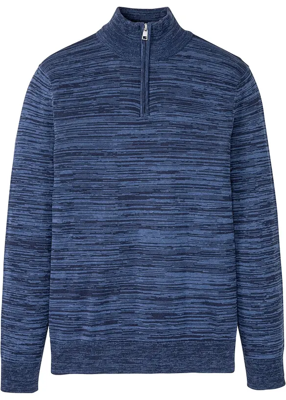 Troyer Pullover mit Baumwolle in blau von vorne - bonprix Troyer Pullover mit Baumwolle in blau von vorne - bonprix
