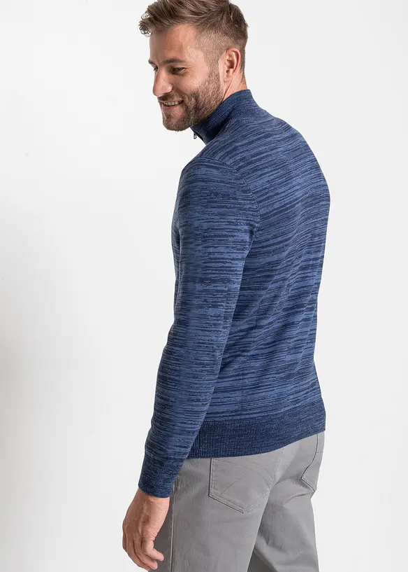 Troyer Pullover mit Baumwolle in blau von hinten (im Anschnitt) - bonprix Troyer Pullover mit Baumwolle in blau von hinten (im Anschnitt) - bonprix
