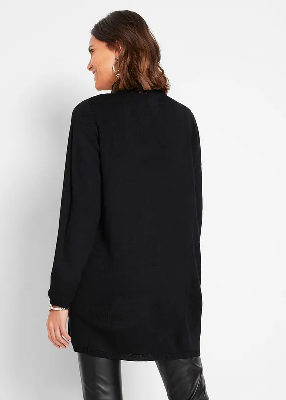 Longstrickjacke mit Nietendetails in schwarz von hinten (im Anschnitt) - bonprix Longstrickjacke mit Nietendetails in schwarz von hinten (im Anschnitt) - bonprix