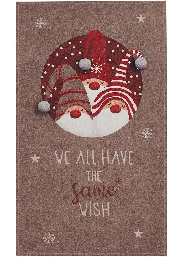 Teppich mit Weihnachtsmotiv in beige - bonprix