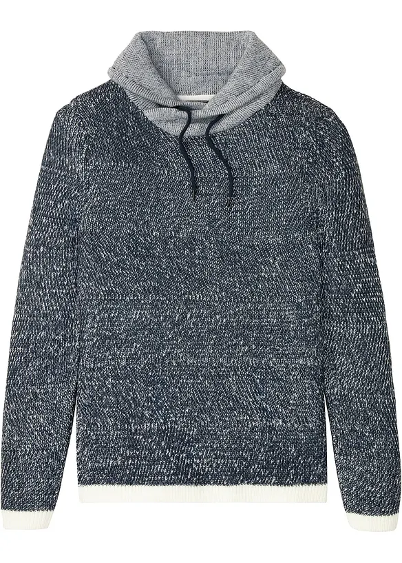 Grobstrick-Pullover in Regular Fit in blau von vorne - bonprix