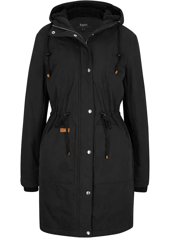 Parka, gefüttert in schwarz von vorne - bonprix