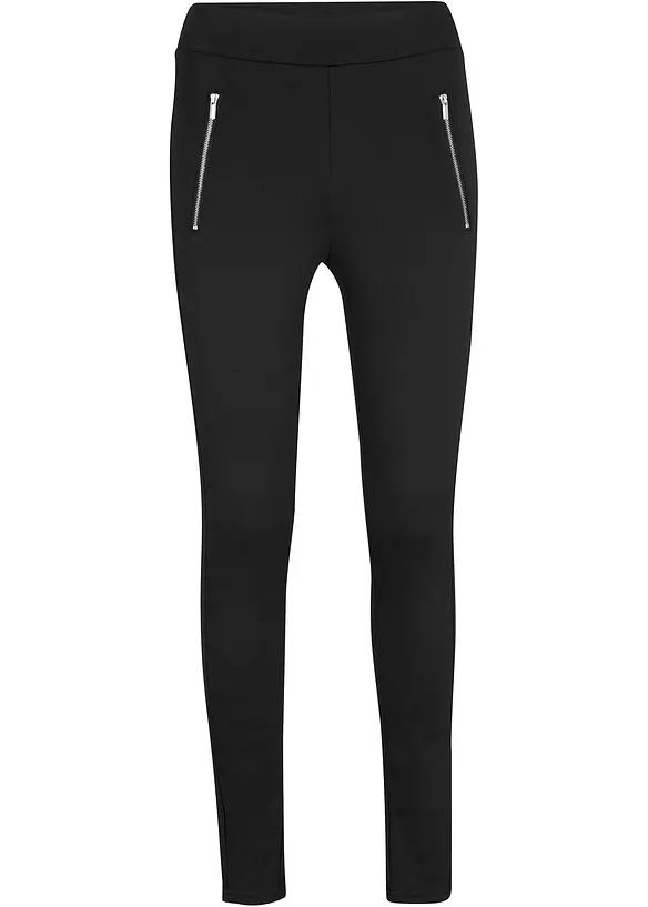 Thermo-Leggings, highwaist in schwarz von vorne - bonprix