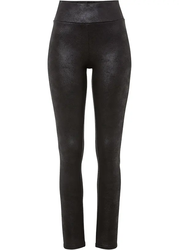 Thermo-Leggings beschichtet in schwarz von vorne - bonprix