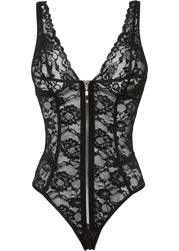 Stringbody ouvert in schwarz von vorne - bonprix