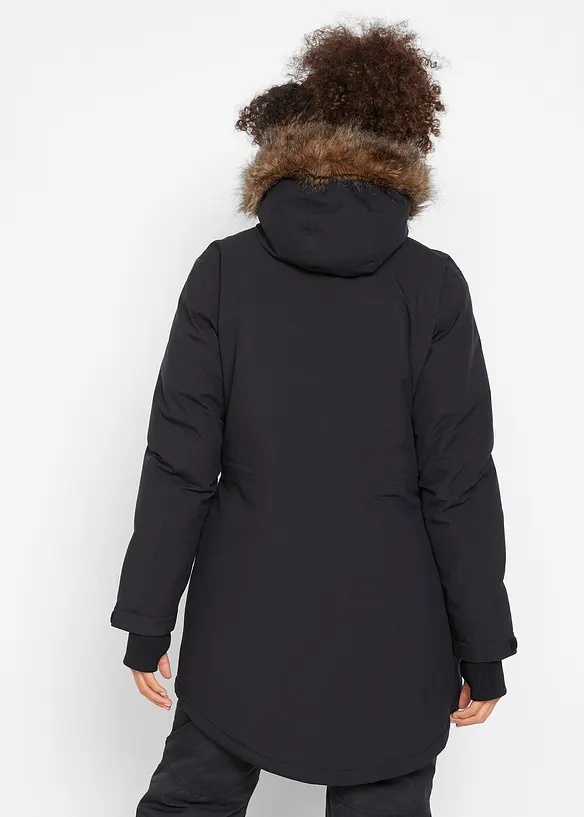 wasserdichte Funktions-Parka in schwarz von hinten (im Anschnitt) - bonprix