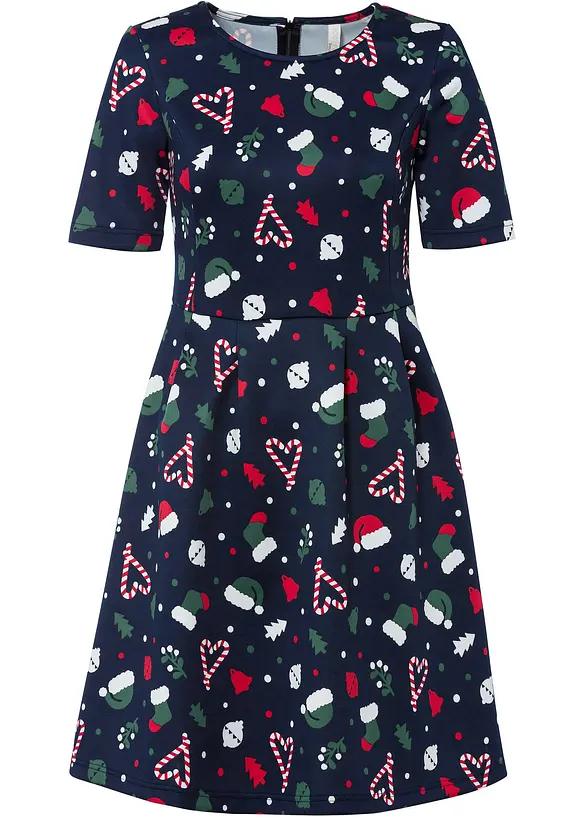 Minikleid in A-Linie in blau von vorne - bonprix