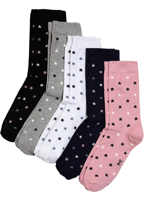 Socken mit Bio-Baumwolle (5er Pack) in grau von vorne - bonprix
