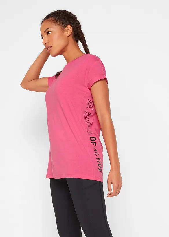 Sport T-Shirt in pink von vorne (im Anschnitt) - bonprix Sport T-Shirt in pink von vorne (im Anschnitt) - bonprix
