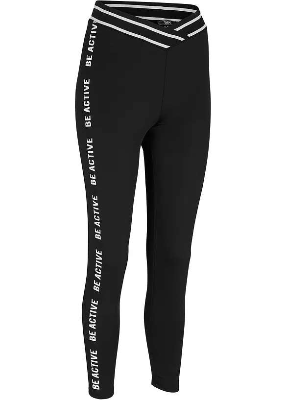 Schnelltrocknende Leggings, 7/8 Länge in schwarz von vorne - bonprix