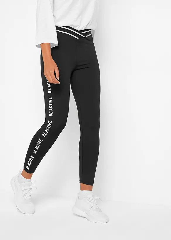 Schnelltrocknende Leggings, 7/8 Länge in schwarz von vorne - bonprix Schnelltrocknende Leggings, 7/8 Länge in schwarz von vorne - bonprix