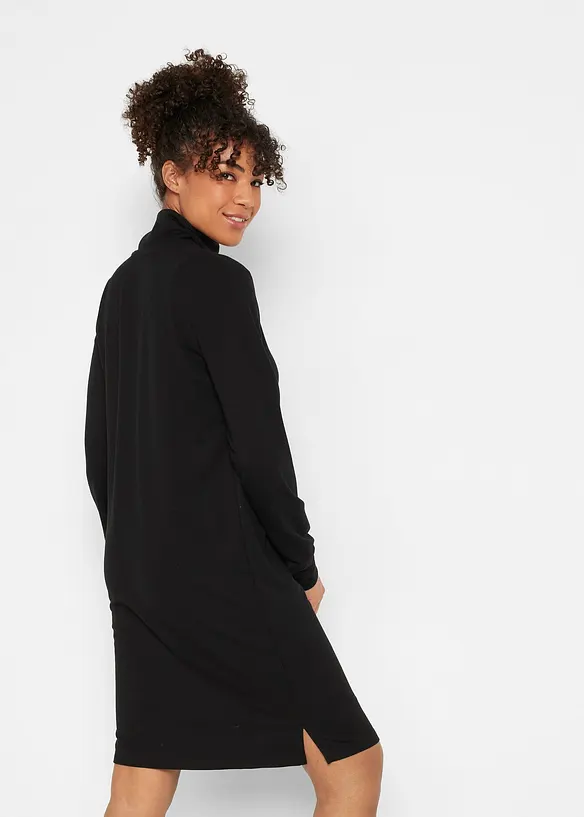 Weiches Sweatkleid in schwarz von hinten (Totalaufnahme) - bonprix Weiches Sweatkleid in schwarz von hinten (Totalaufnahme) - bonprix