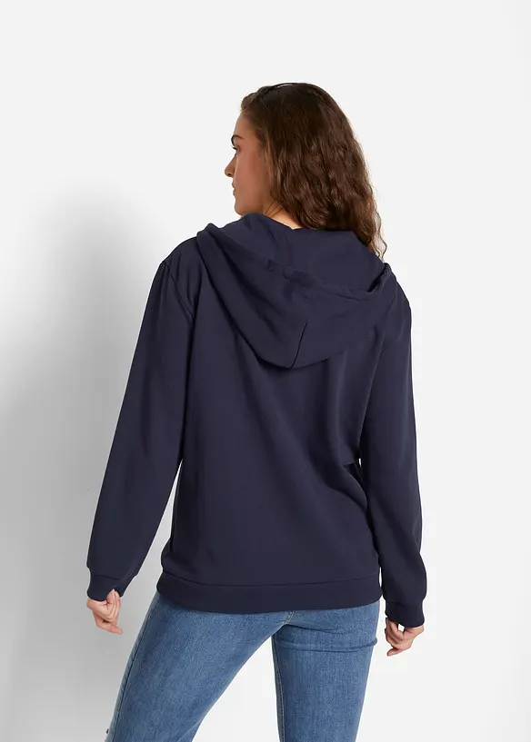 Hoodie aus Baumwoll-Mix in blau von hinten (im Anschnitt) - bonprix Hoodie aus Baumwoll-Mix in blau von hinten (im Anschnitt) - bonprix