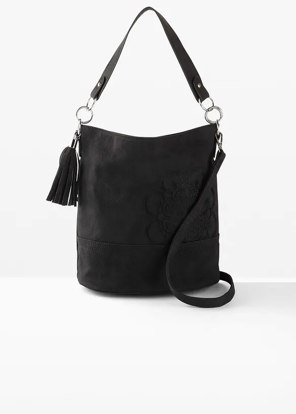 Handtasche mit Stickerei in schwarz - bonprix
