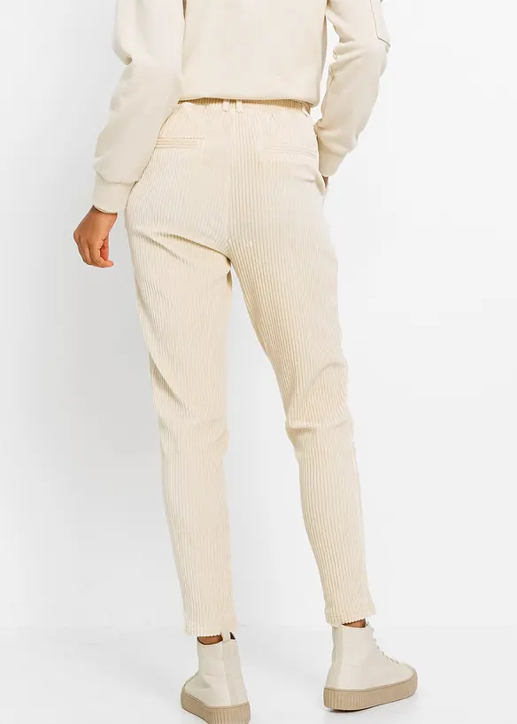 Hose in Cordoptik mit elastischem Bund in beige von hinten - bonprix Hose in Cordoptik mit elastischem Bund in beige von hinten - bonprix
