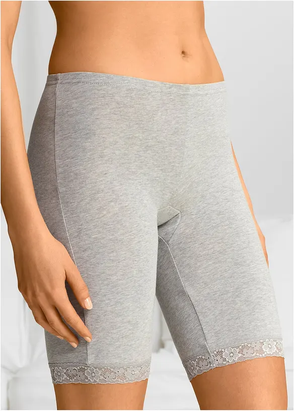 Lange Damen-Boxer aus weichen Material im Vorteilspack in beige von vorne - bonprix
