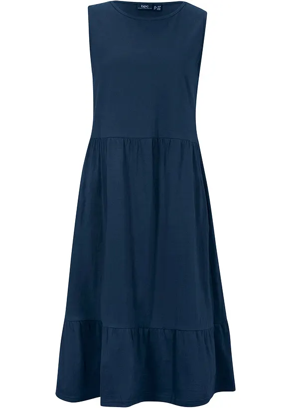 Jerseykleid aus reiner Baumwolle in blau von vorne - bonprix Jerseykleid aus reiner Baumwolle in blau von vorne - bonprix