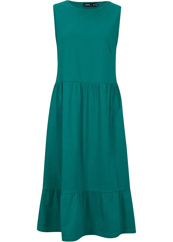 Jerseykleid aus reiner Baumwolle in petrol von vorne - bonprix Jerseykleid aus reiner Baumwolle in petrol von vorne - bonprix