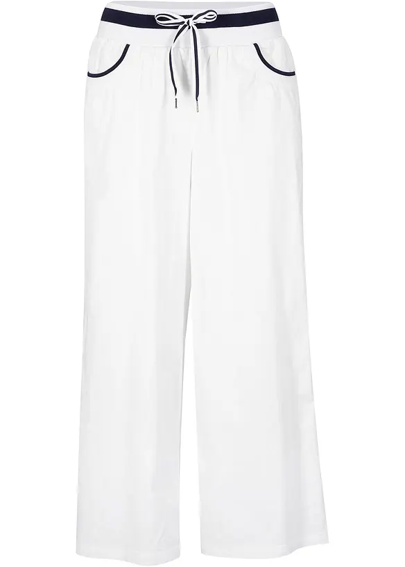 Papertouch-Culotte aus Baumwoll-Mix in weiß von vorne - bonprix