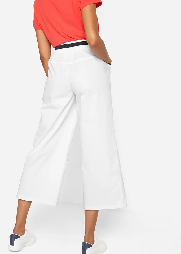 Papertouch-Culotte aus Baumwoll-Mix in weiß von hinten - bonprix