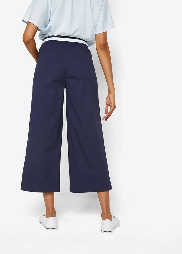 Papertouch-Culotte aus Baumwoll-Mix in blau von hinten - bonprix Papertouch-Culotte aus Baumwoll-Mix in blau von hinten - bonprix