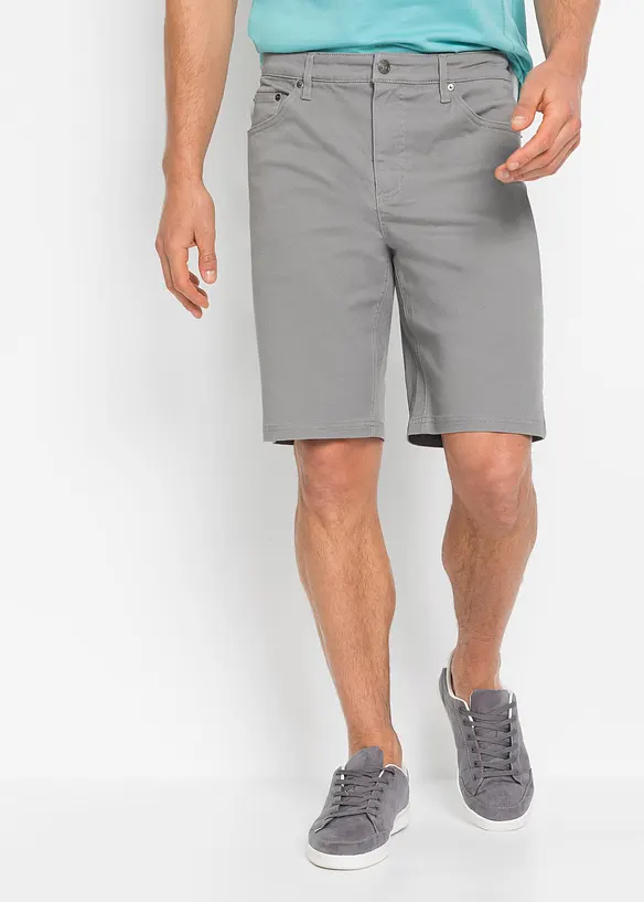 Stretch-Bermuda in Classic-Fit in grau von vorne - bonprix