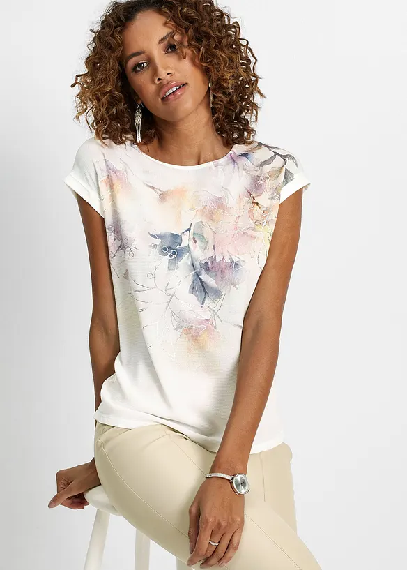 Shirtbluse in weiß von vorne (im Anschnitt) - bonprix Shirtbluse in weiß von vorne (im Anschnitt) - bonprix